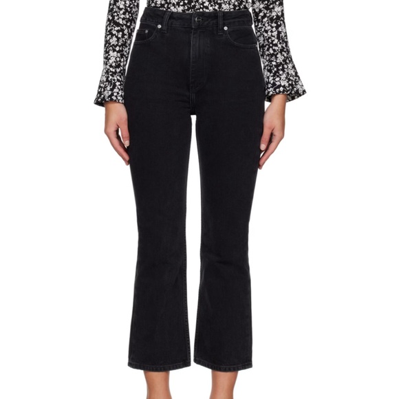 Ganni Betzy Cropped Black Denim Jeans - Picture 1 of 5